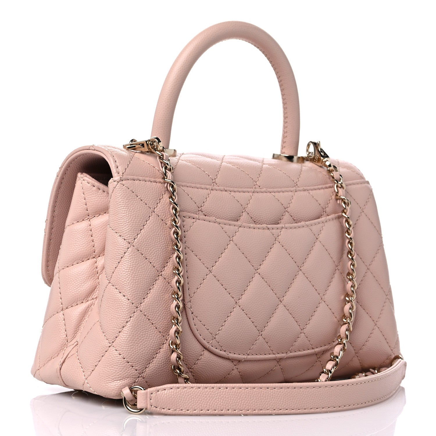 Chanel Caviar Quilted Mini Coco Handle Flap Light Pink 3 of 9