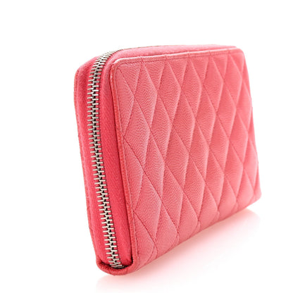 Chanel Caviar Quilted Large Gusset Zip Around Wallet Pink 3 of 7