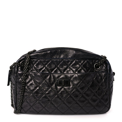 Chanel Metallic Aged Calfskin Quilted Medium Reissue Camera Case Black 1 of 8