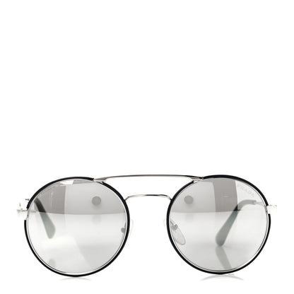 Prada Round Sunglasses SPR 51S Black Silver 2 of 8