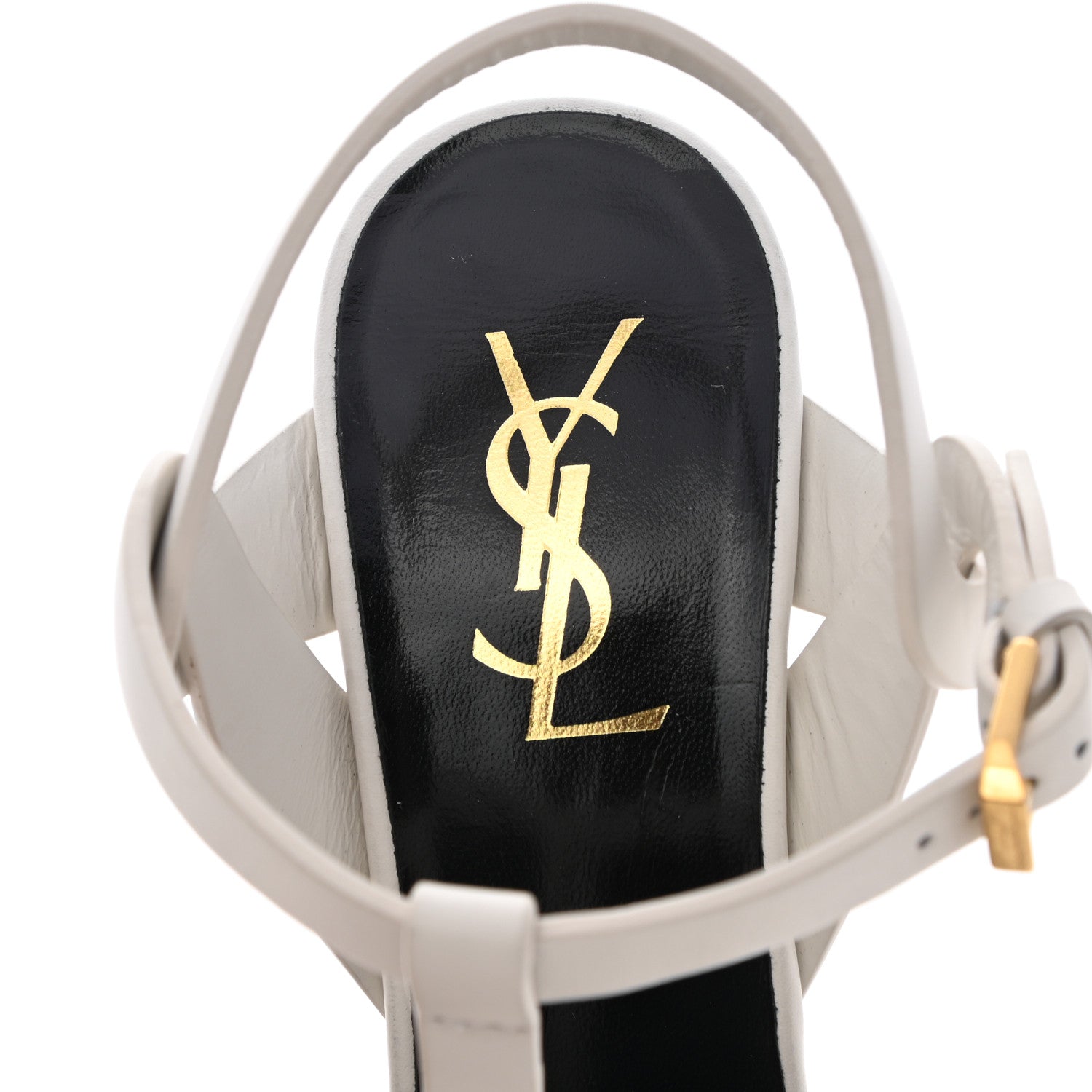 Saint Laurent Calfskin Tribute 75 Platform Sandals 39 White 7 of 10