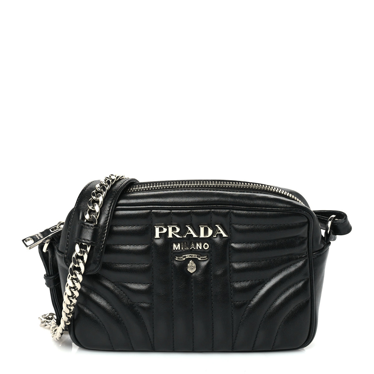 Prada Soft Calfskin Diagramme Camera Bag Black 1 of 8