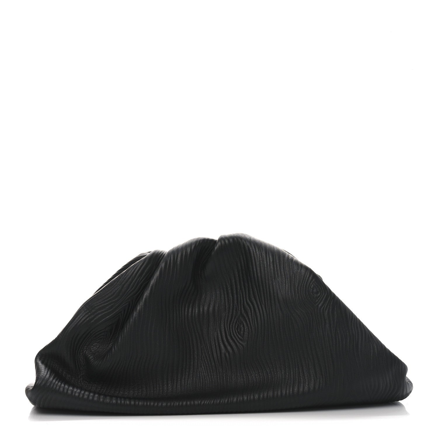 Bottega Veneta Bark Calfskin Embossed The Pouch Oversized Clutch Black 1 of 7