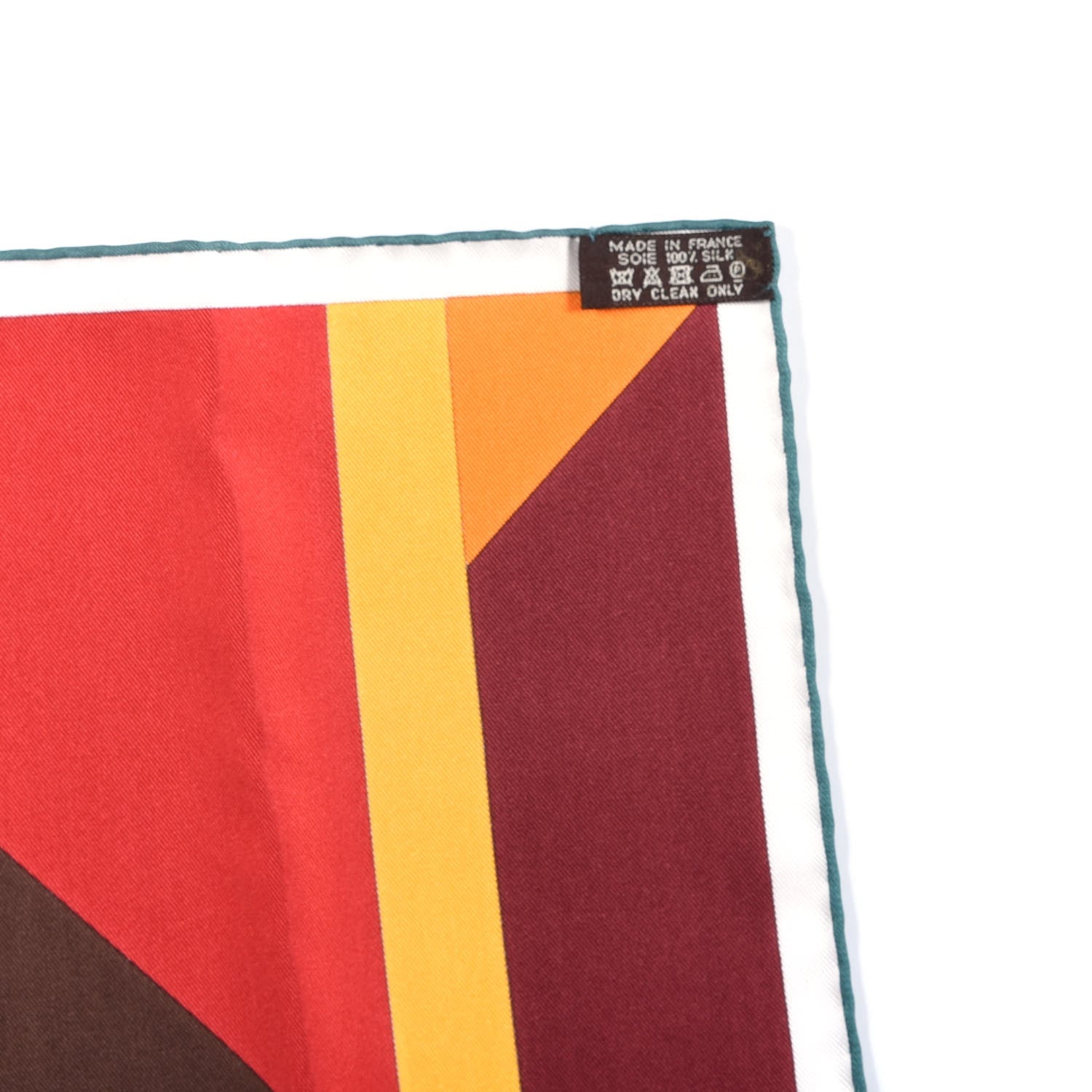 Hermes Silk Perspective Cavaliere 90 Twill Orange Rouge H Vert 6 of 6