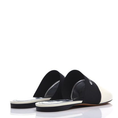 Givenchy Calfskin Bedford Logo Mule Slides 38.5 White Black 4 of 10