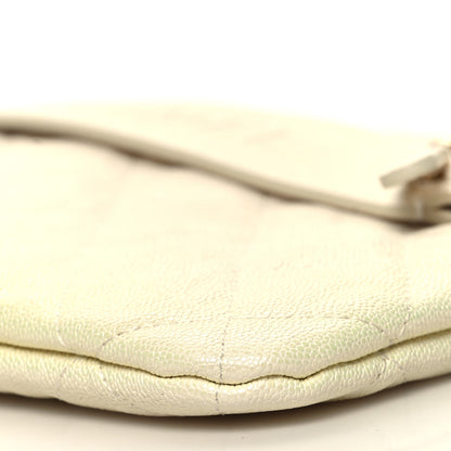 Chanel Iridescent Caviar Medium Night by the C Pouch Clutch White 10 of 11