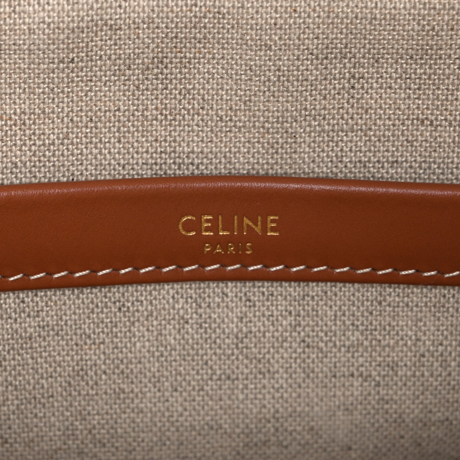 Celine Canvas Calfskin All Over Print Small Cabas Thais Natural Tan 6 of 7