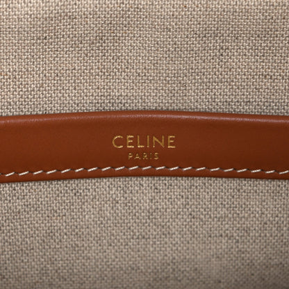 Celine Canvas Calfskin All Over Print Small Cabas Thais Natural Tan 6 of 7