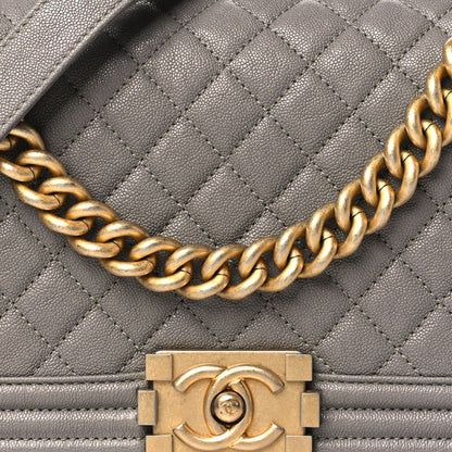 Chanel Caviar Quilted Medium Boy Flap Grey 8 of 10