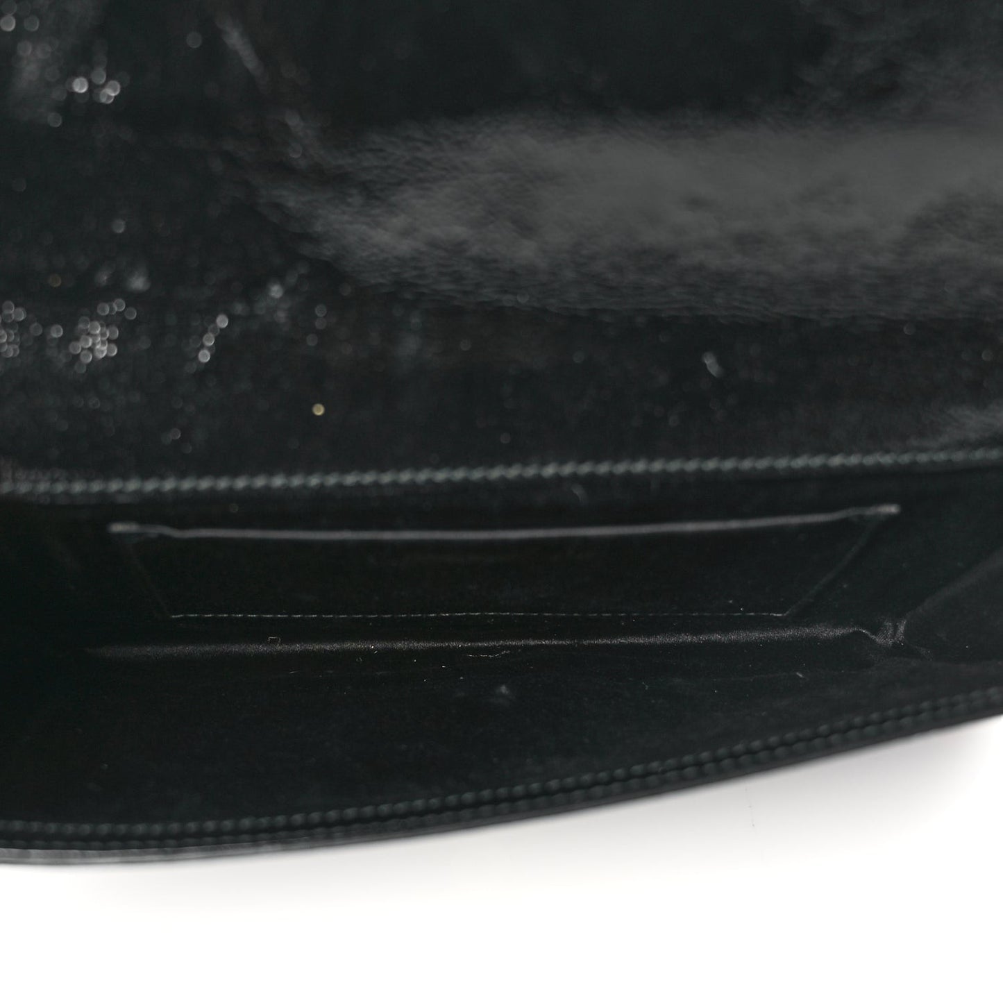 Textured Patent Monogram Large Belle De Jour Clutch Black