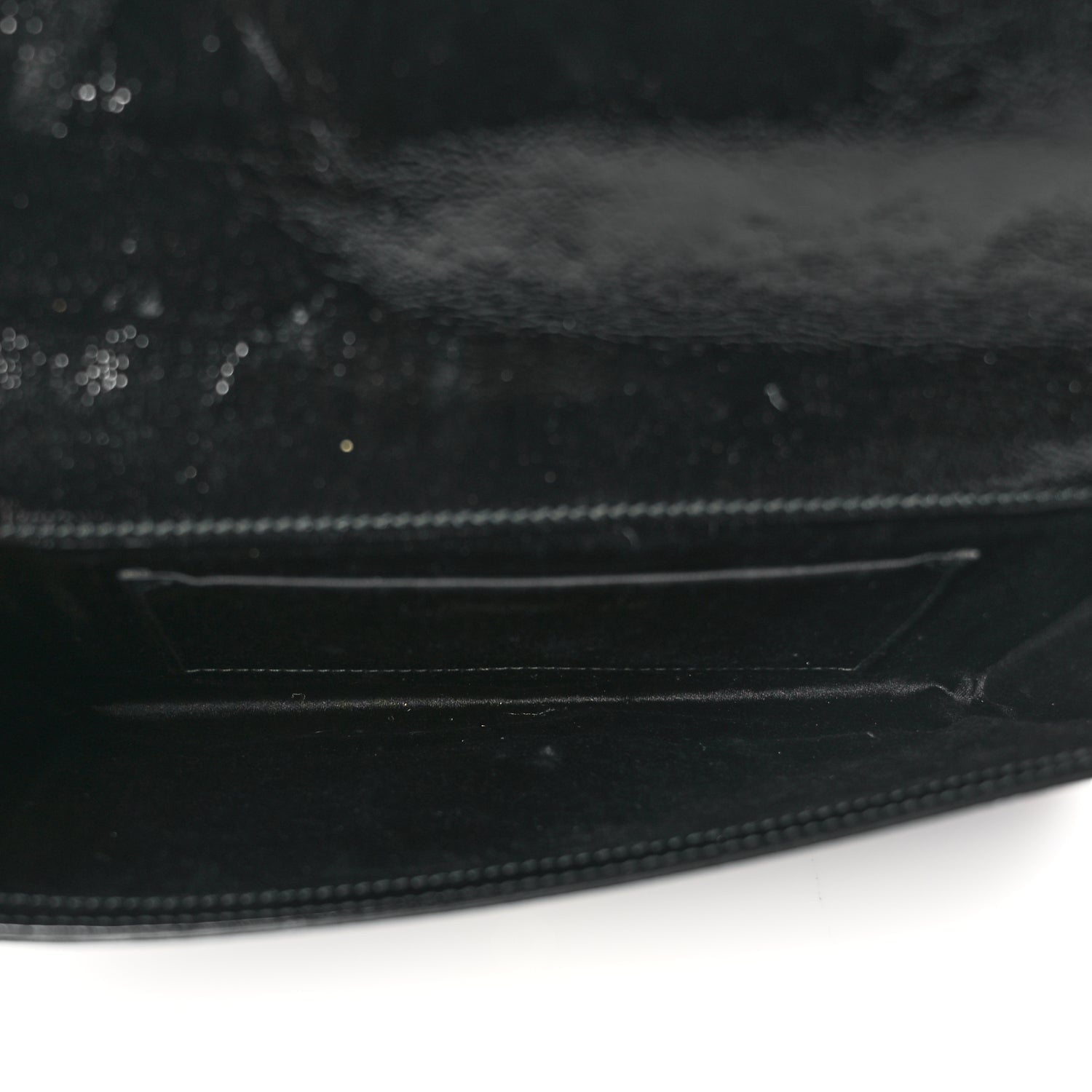 Saint Laurent Textured Patent Monogram Large Belle De Jour Clutch Black 5 of 7