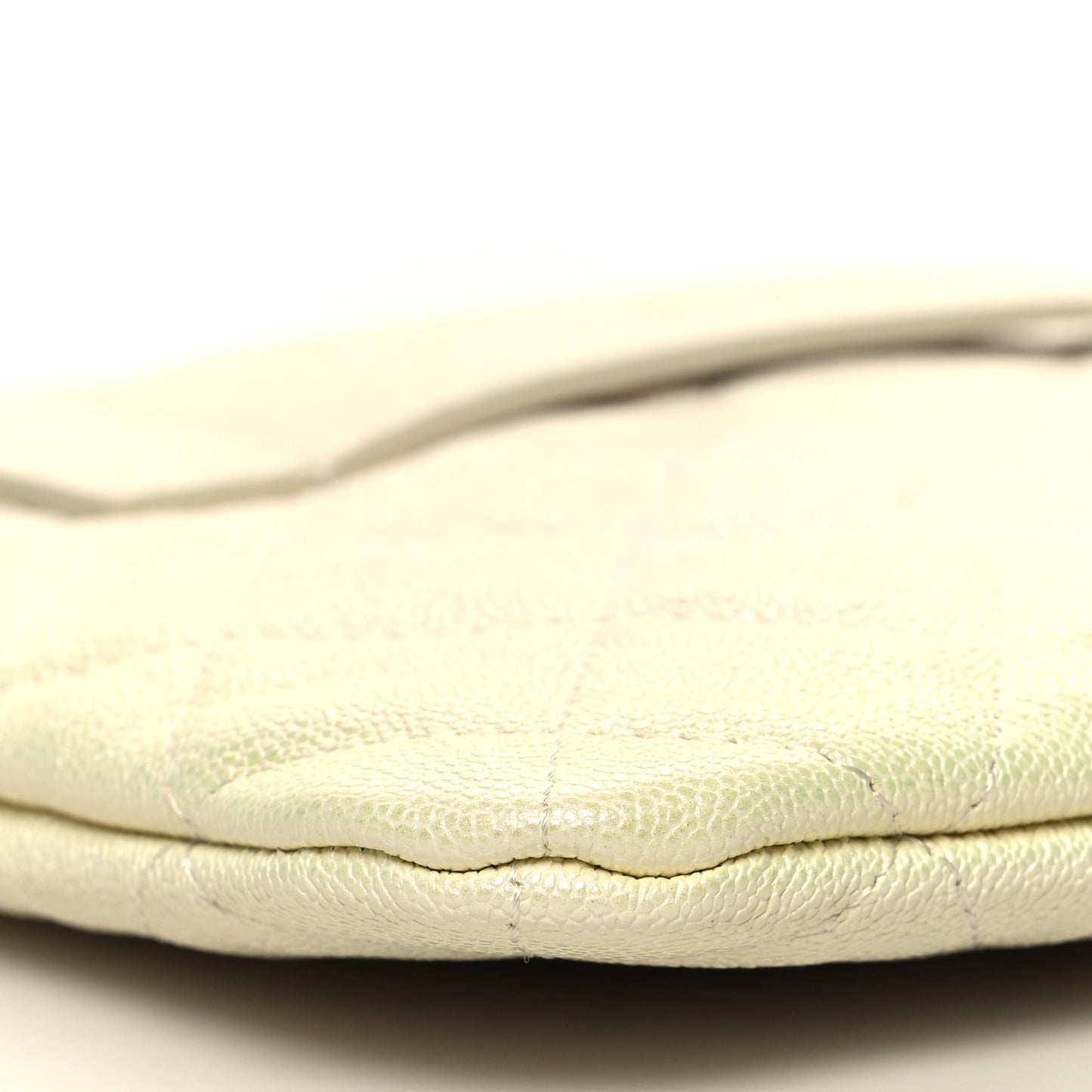 Iridescent Caviar Medium Night by the C Pouch Clutch White