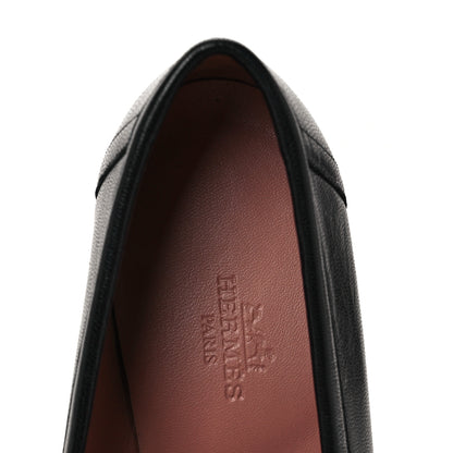 Hermes Goatskin Womens Paris Loafers 35.5 Black 7 of 9