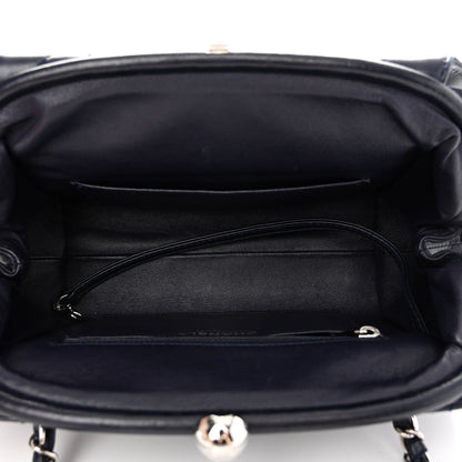 Chanel Calfskin Quilted Kisslock Frame Chain Bag Navy 5 of 12