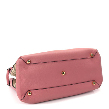Burberry Grainy Calfskin House Check Medium Banner Tote  Mauve Pink 3 of 8