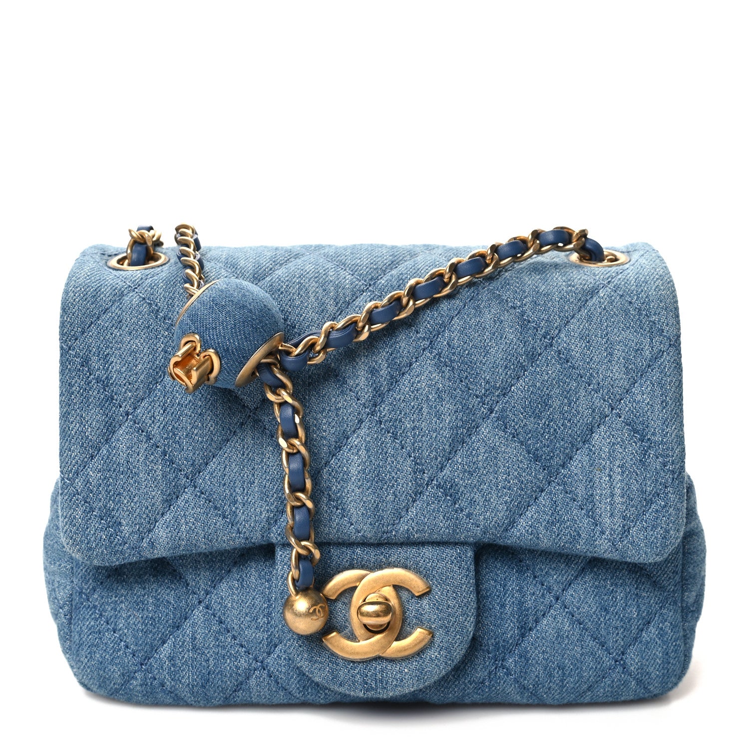Chanel Denim Quilted Mini Pearl Crush Flap Blue 1 of 11