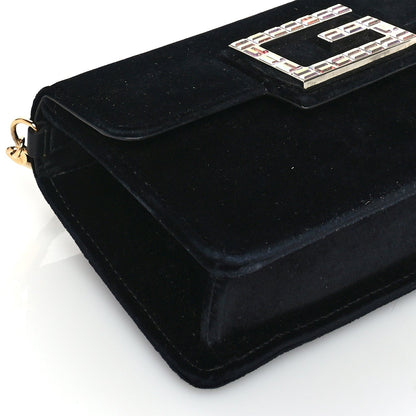 Gucci Velvet Crystal Square G Shoulder Bag  Black 8 of 9
