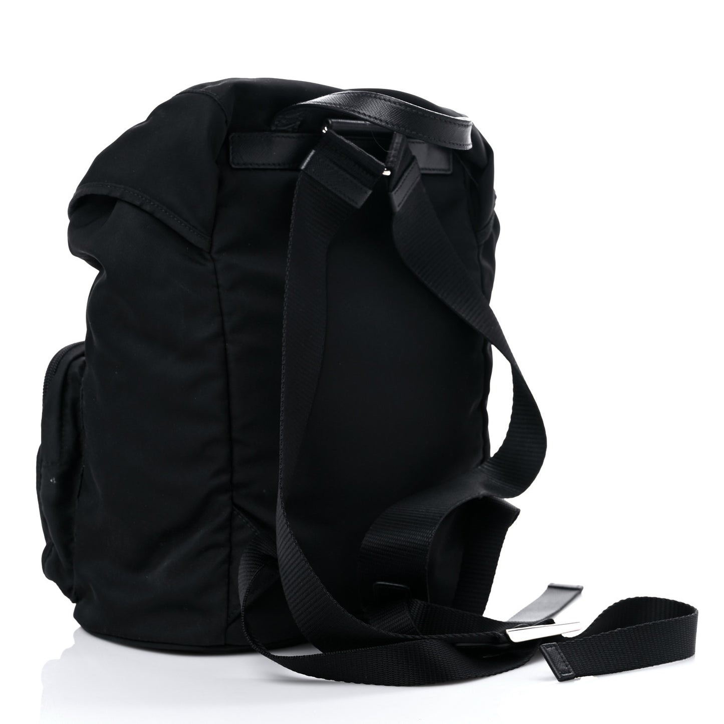 Tessuto Nylon Vela Small Double Buckle Backpack Black
