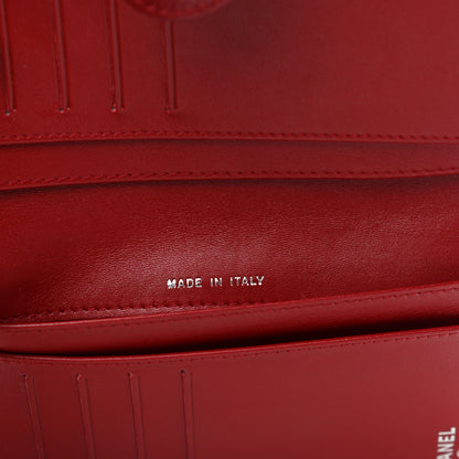 Chanel Caviar Quilted Zipped Pocket Wallet Red 8 of 10