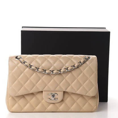 Chanel Lambskin Quilted Jumbo Double Flap Beige Clair 11 of 11