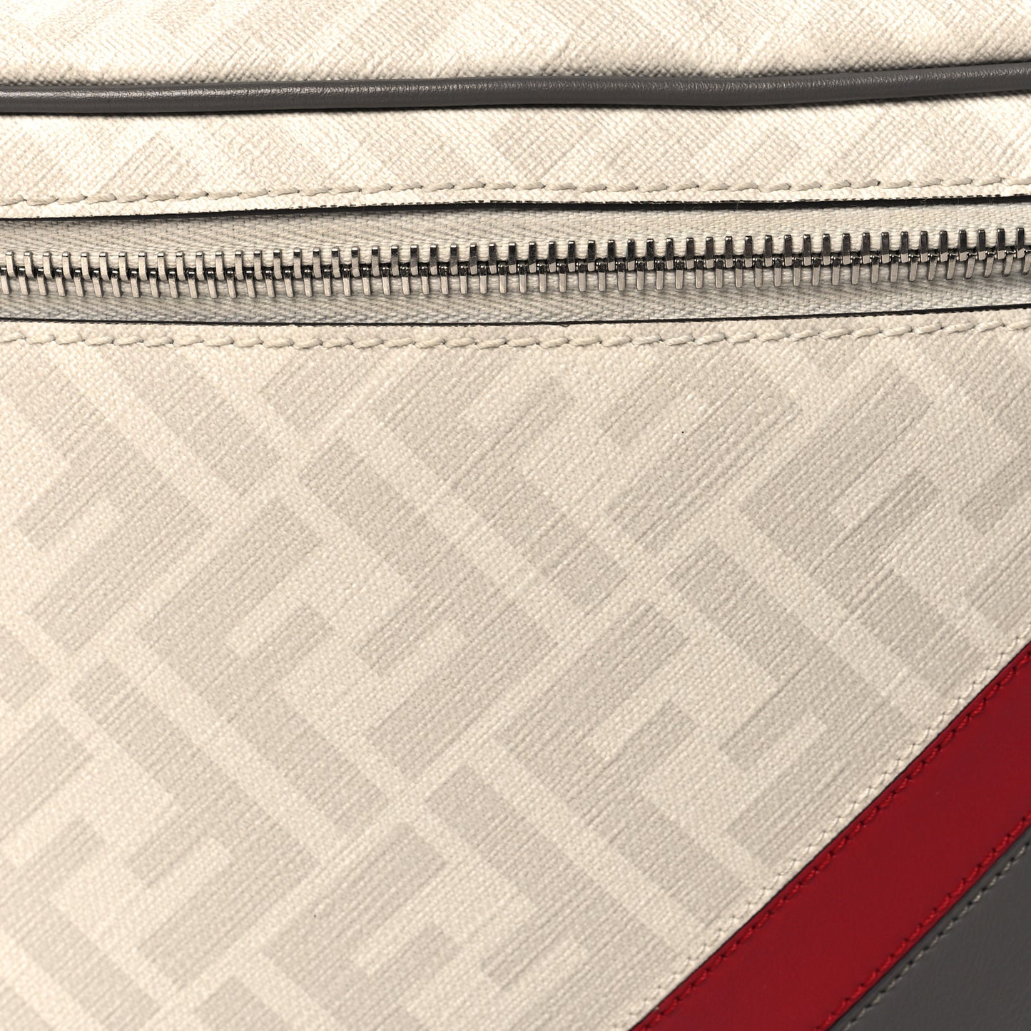 Glazed Fabric Vitello King FF 1974 Diagonal Belt Bag Perla Argilla Fragola