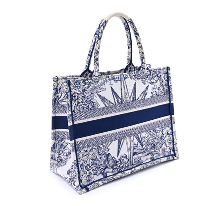 Christian Dior Canvas Embroidered Medium Reve d'Infini Book Tote Blue 2 of 8