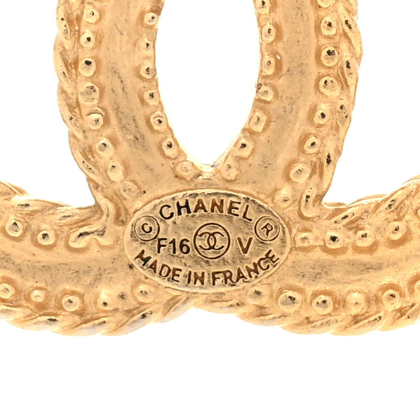 CC Drop Earrings Matte  Gold