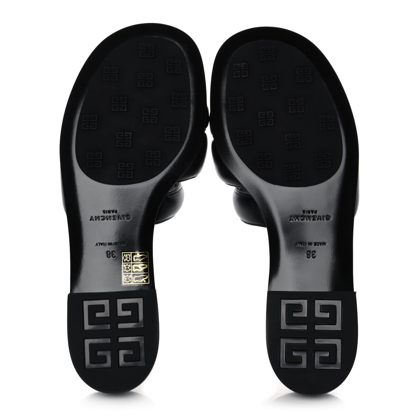 Nappa G Flat Sandals 38 Black