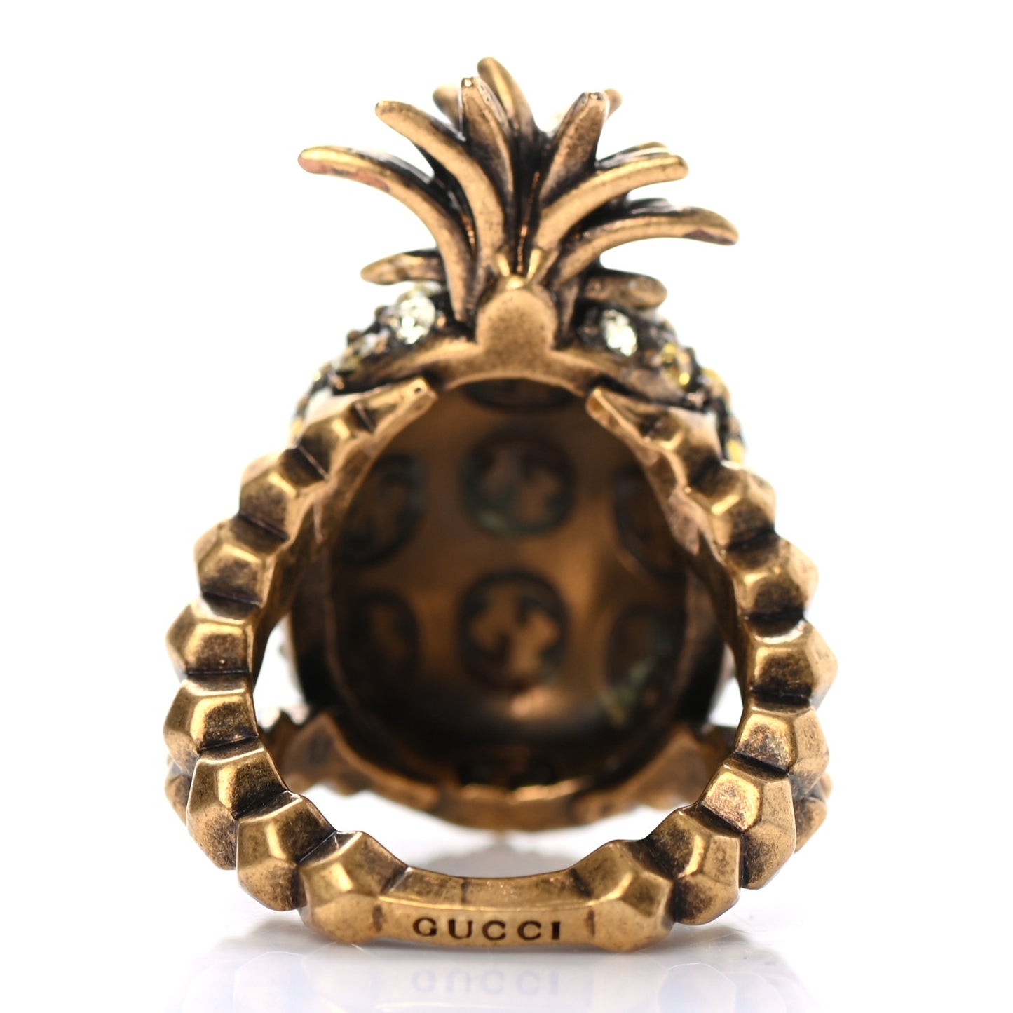 Crystal Pineapple Motif Ring M