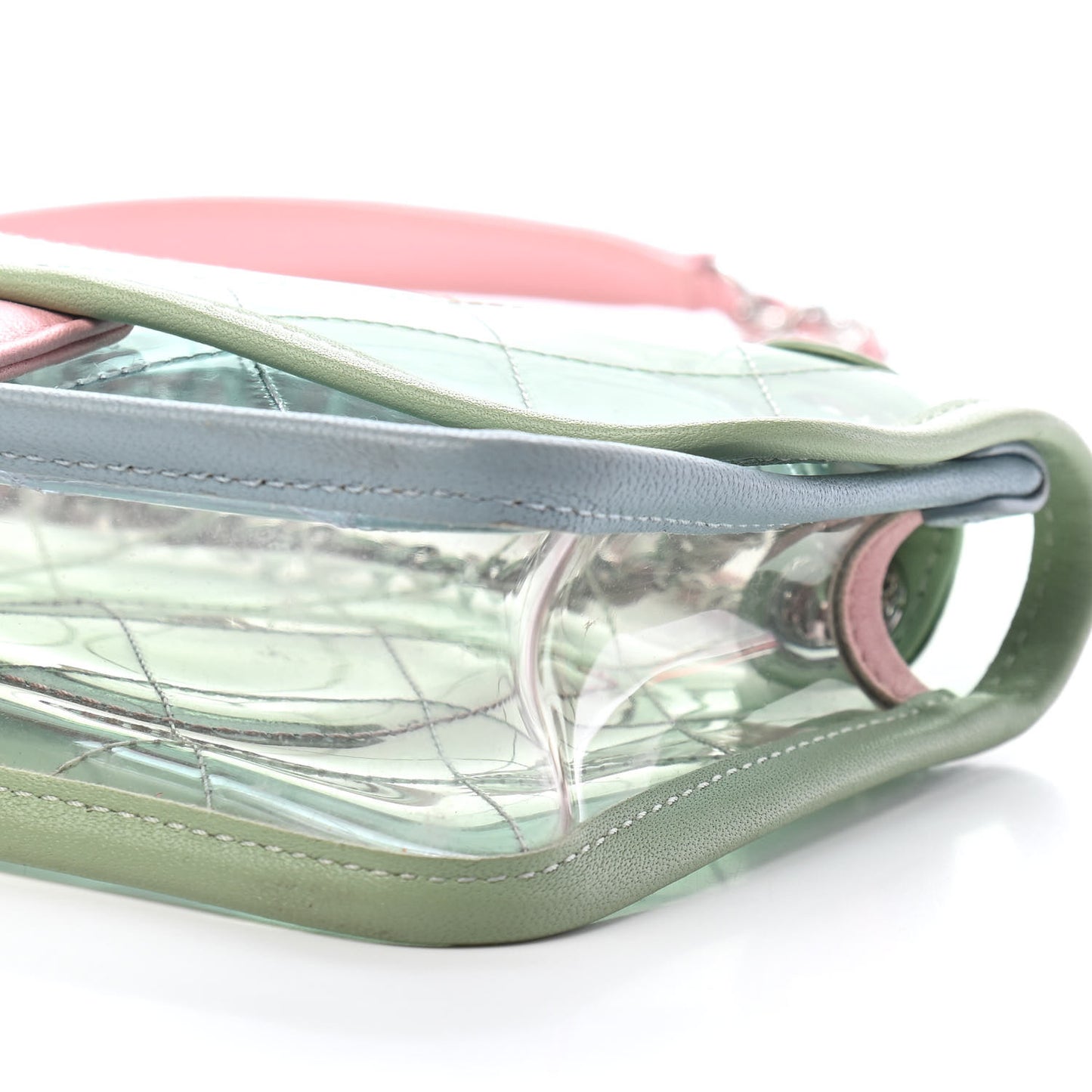 Lambskin PVC Quilted Mini Coco Splash Flap Blue Green