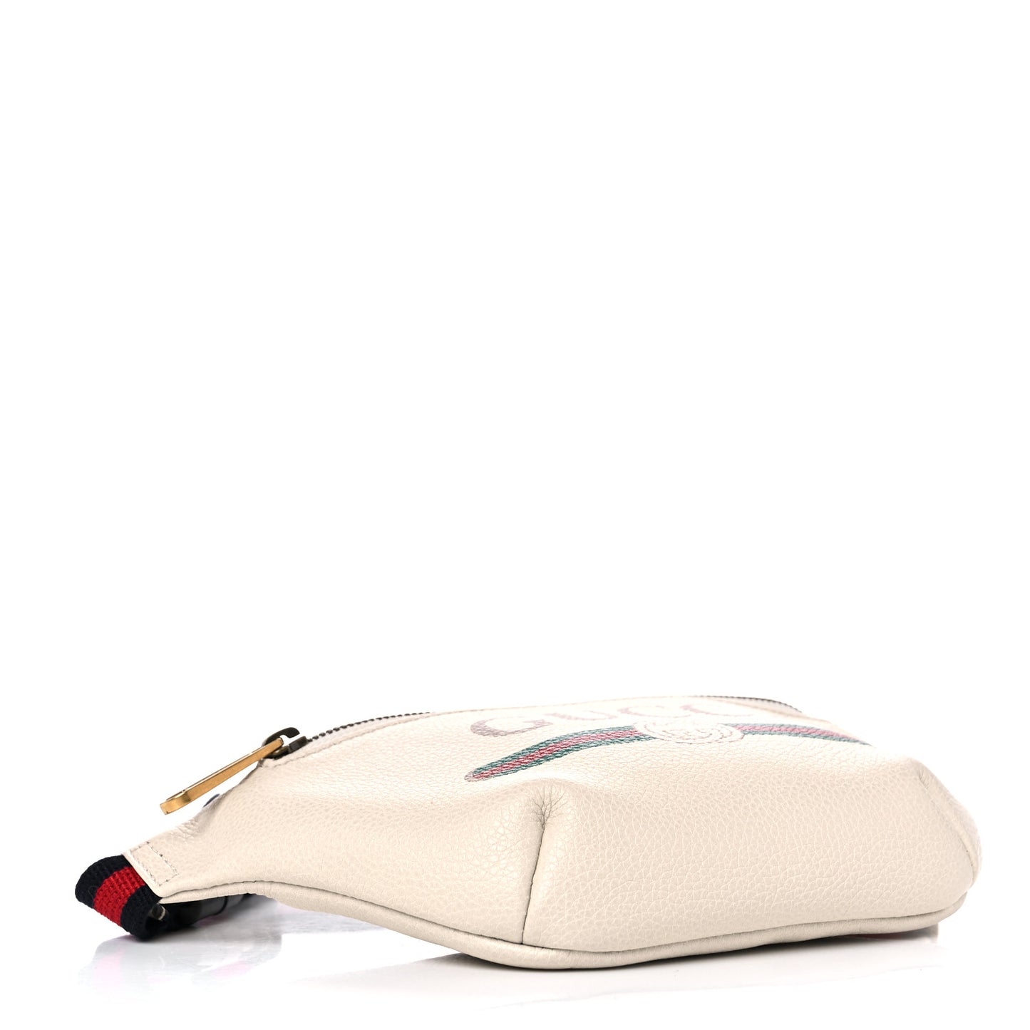 Grained Calfskin Small Logo Belt Bag White