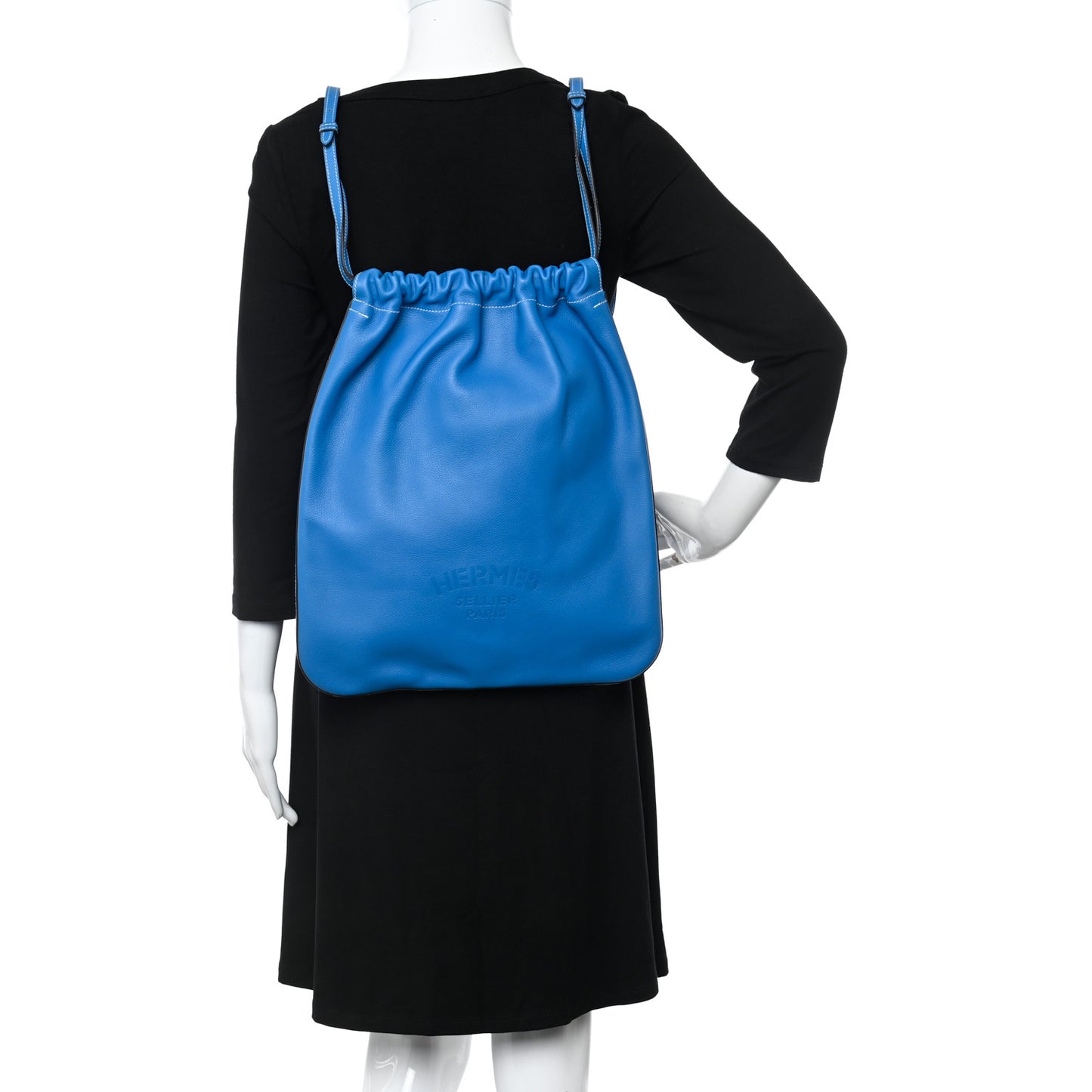 Cheri Calfskin Bridado Backpack Bleu Hydra