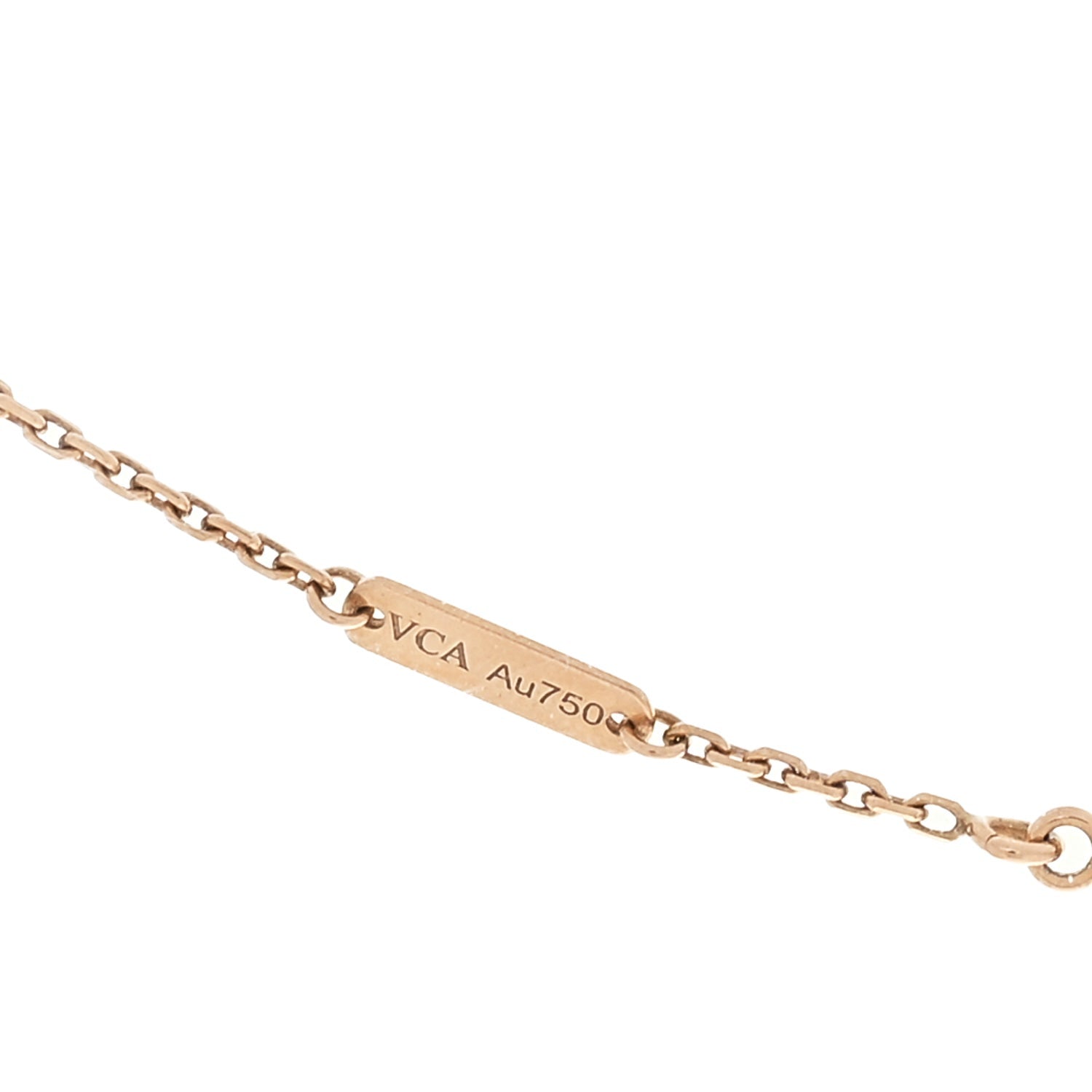 Van Cleef & Arpels 18K Rose Gold Gray Mother of Pearl Vintage Alhambra Pendant Necklace Grey 4 of 5