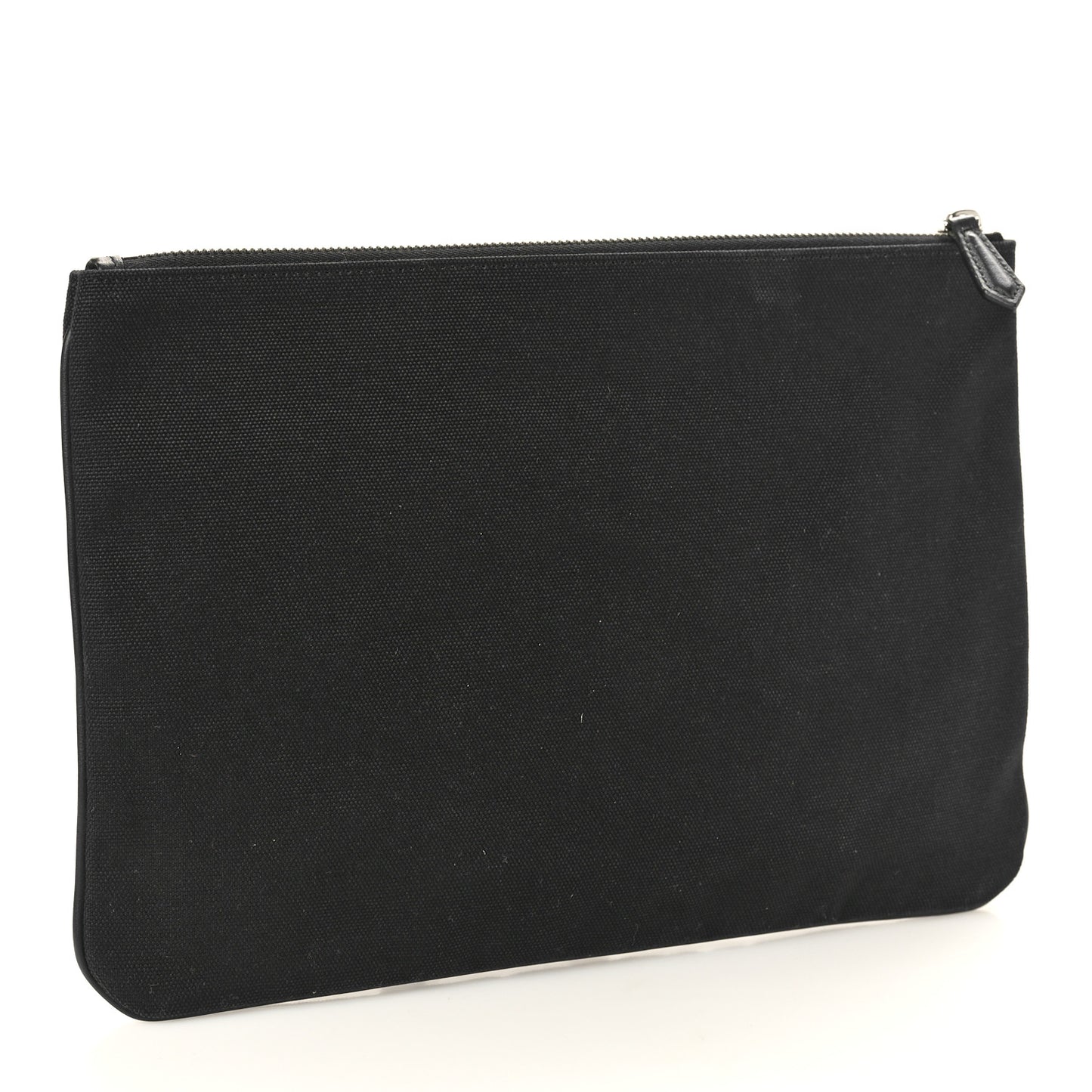 Cotton Canvas Vitello Grace Light Logo Pouch Black