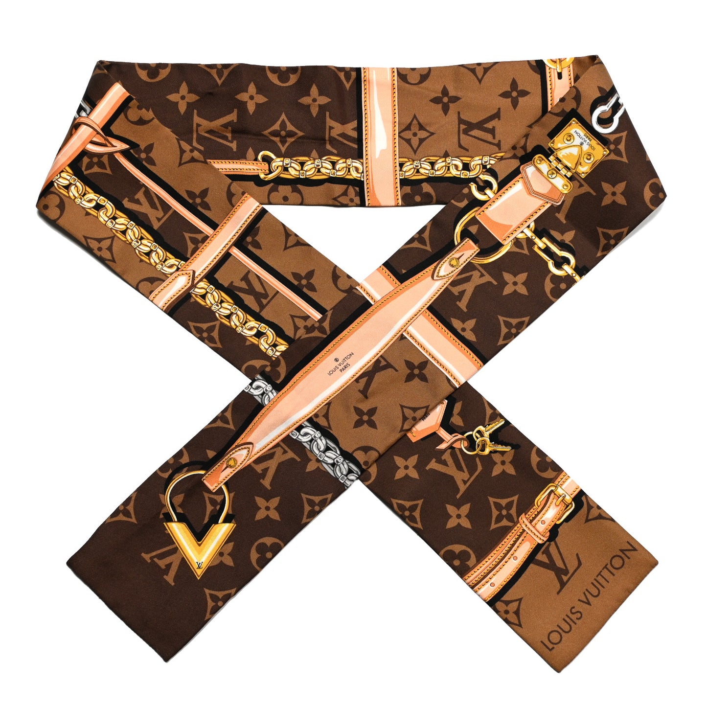 Silk Monogram Confidential Bandeau Brown