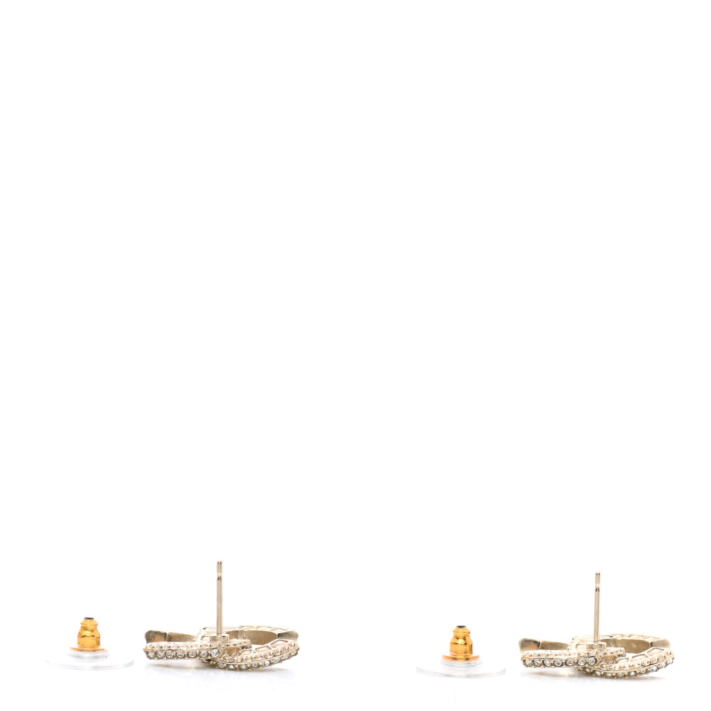 Crystal Timeless CC Earrings Light Gold