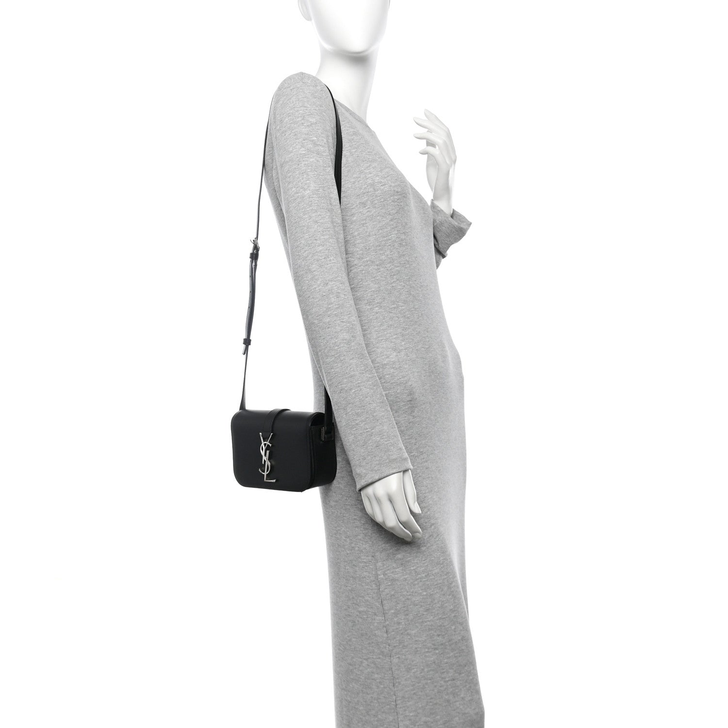 Saint Laurent Smooth Calfskin Small Monogram Université Shoulder Bag Black 2 of 15
