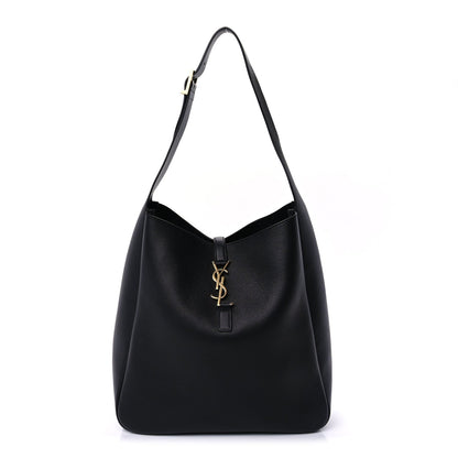 Saint Laurent Supple Calfskin Large Le 5 A 7 Soft Hobo Black 1 of 7