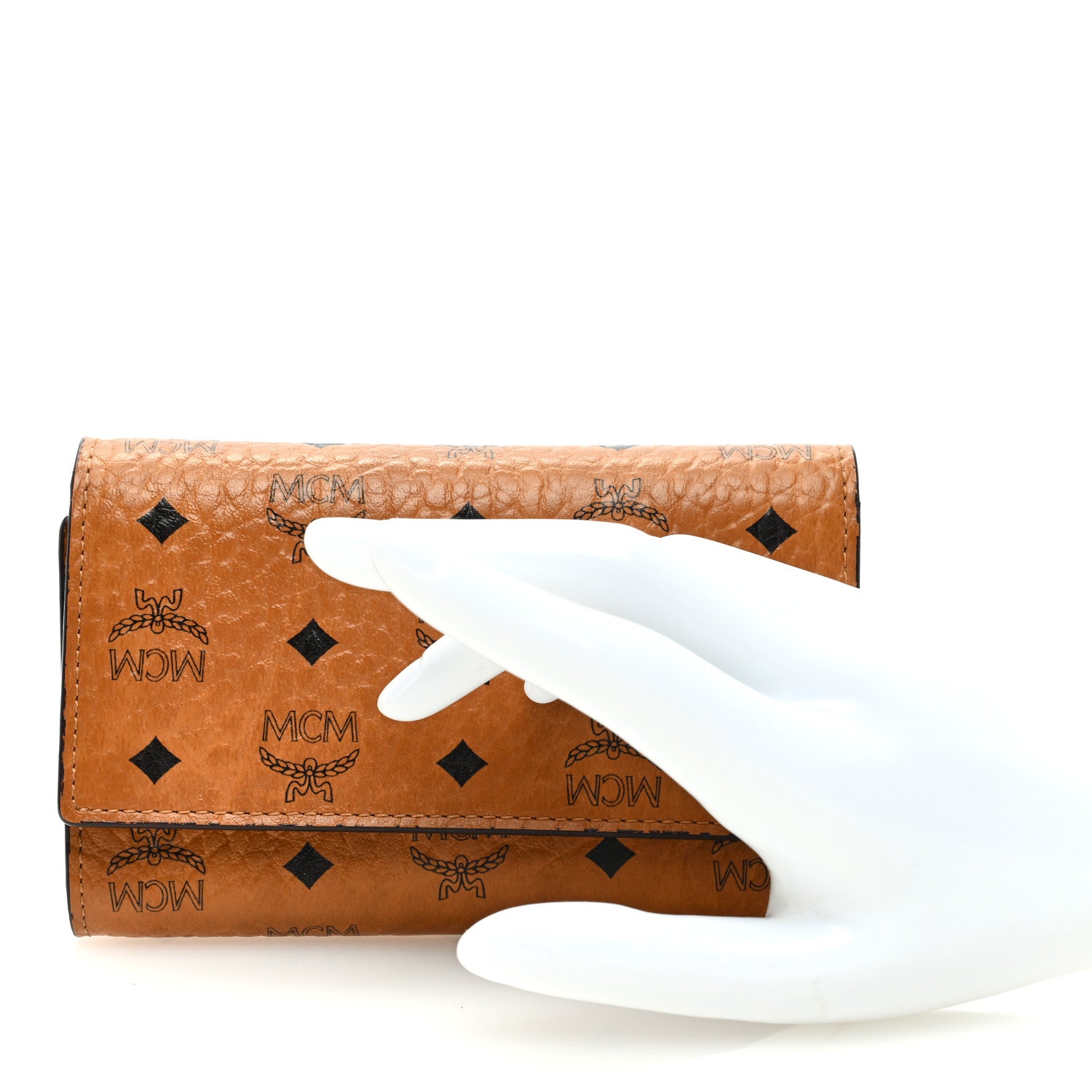 MCM Visetos Tri-Fold Wallet Cognac 2 of 6