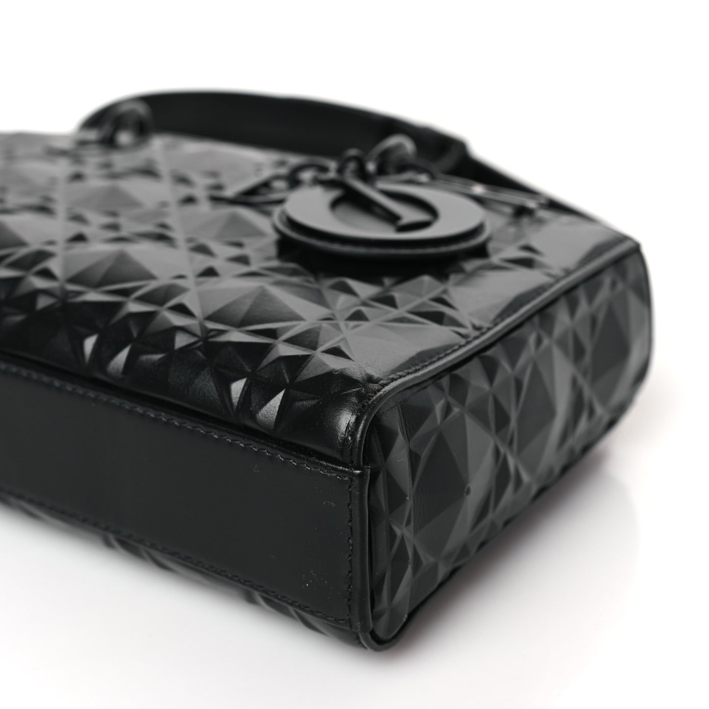 Calfskin Cannage Diamond Medium Lady D-Joy Black