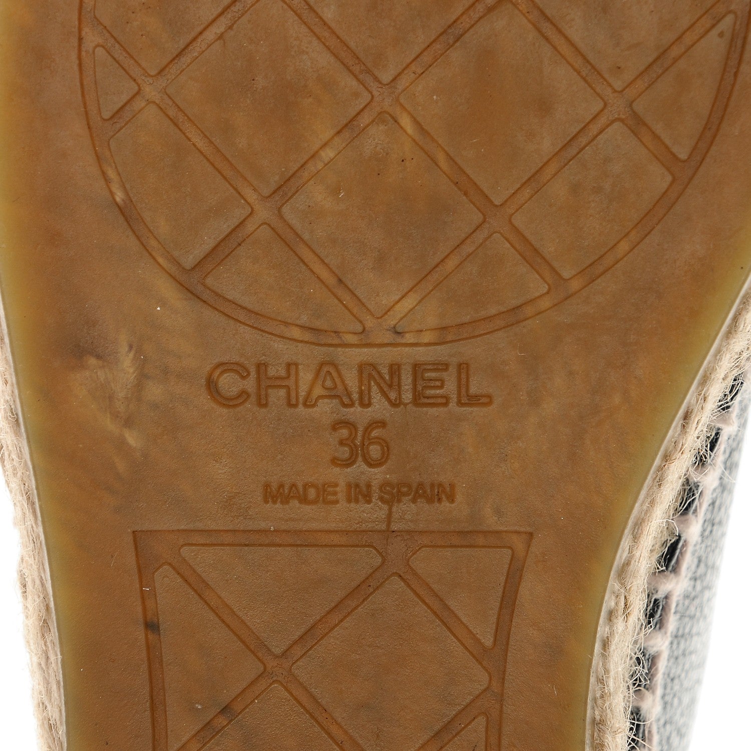 Chanel Grained Calfskin CC Espadrilles 36 Black 6 of 8
