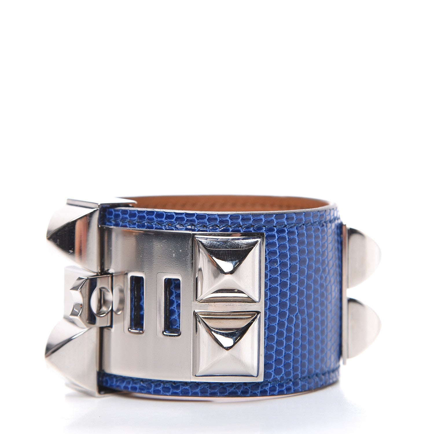 Hermes Lizard Collier De Chien CDC Bracelet T2 Bleu Saphir 3 of 6