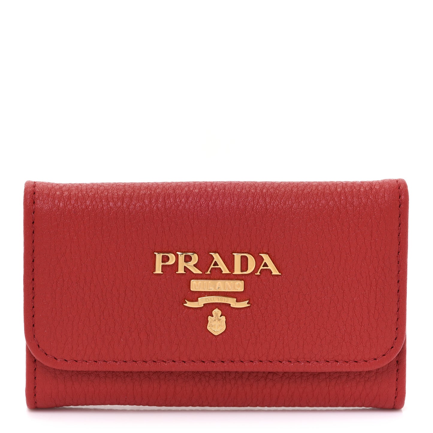 Vitello Grain 6 Key Holder Rosso