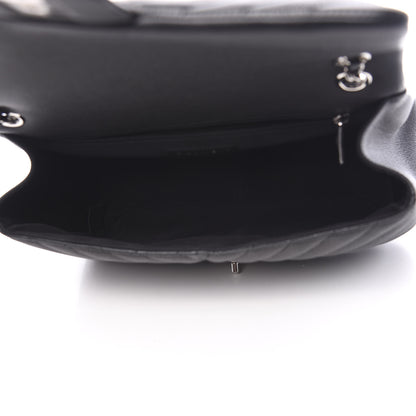 Chanel Caviar Chevron Quilted Large Puffy CC Flap Black 4 of 9