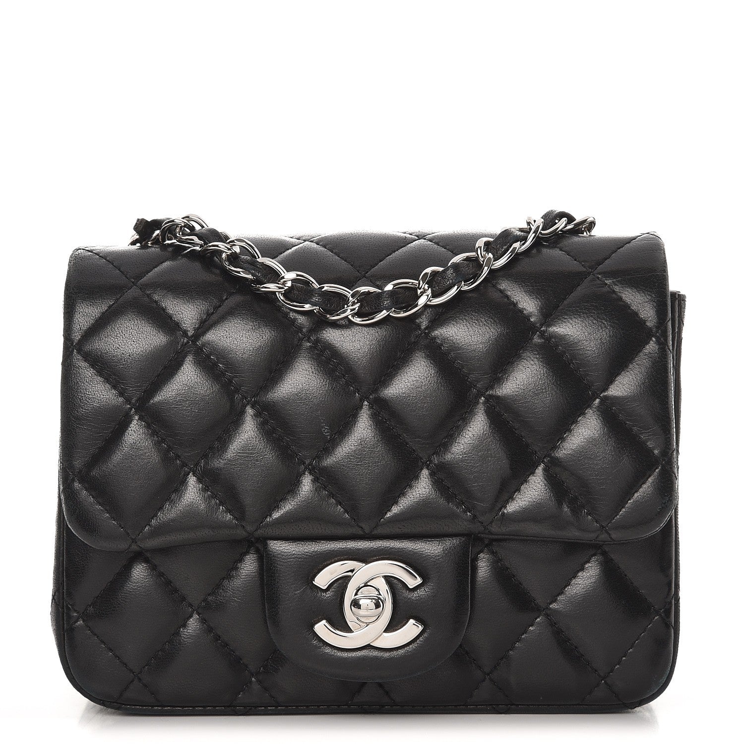 Chanel Lambskin Quilted Mini Square Flap Black 1 of 9
