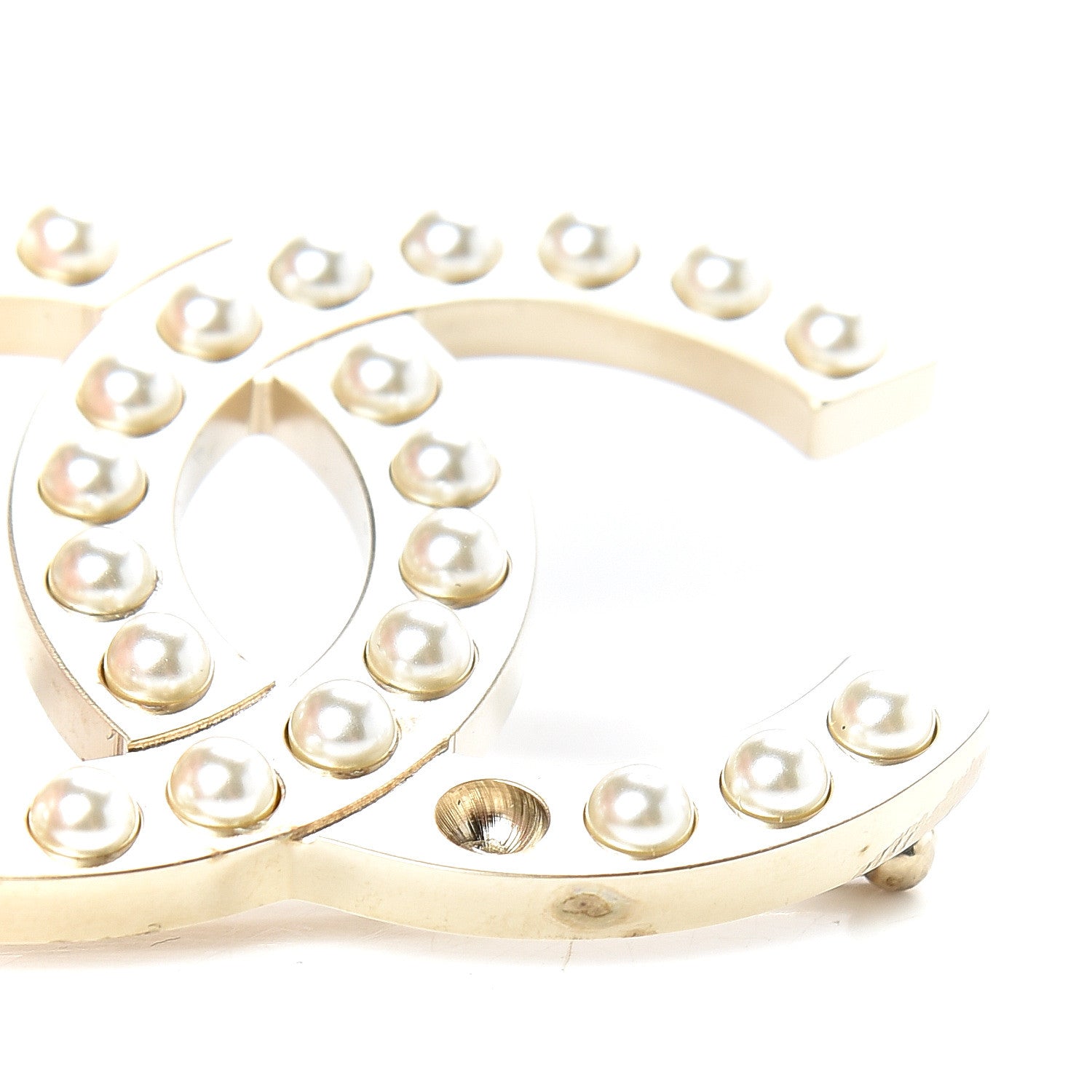 Chanel Pearl CC Brooch Pin Gold 7 of 8