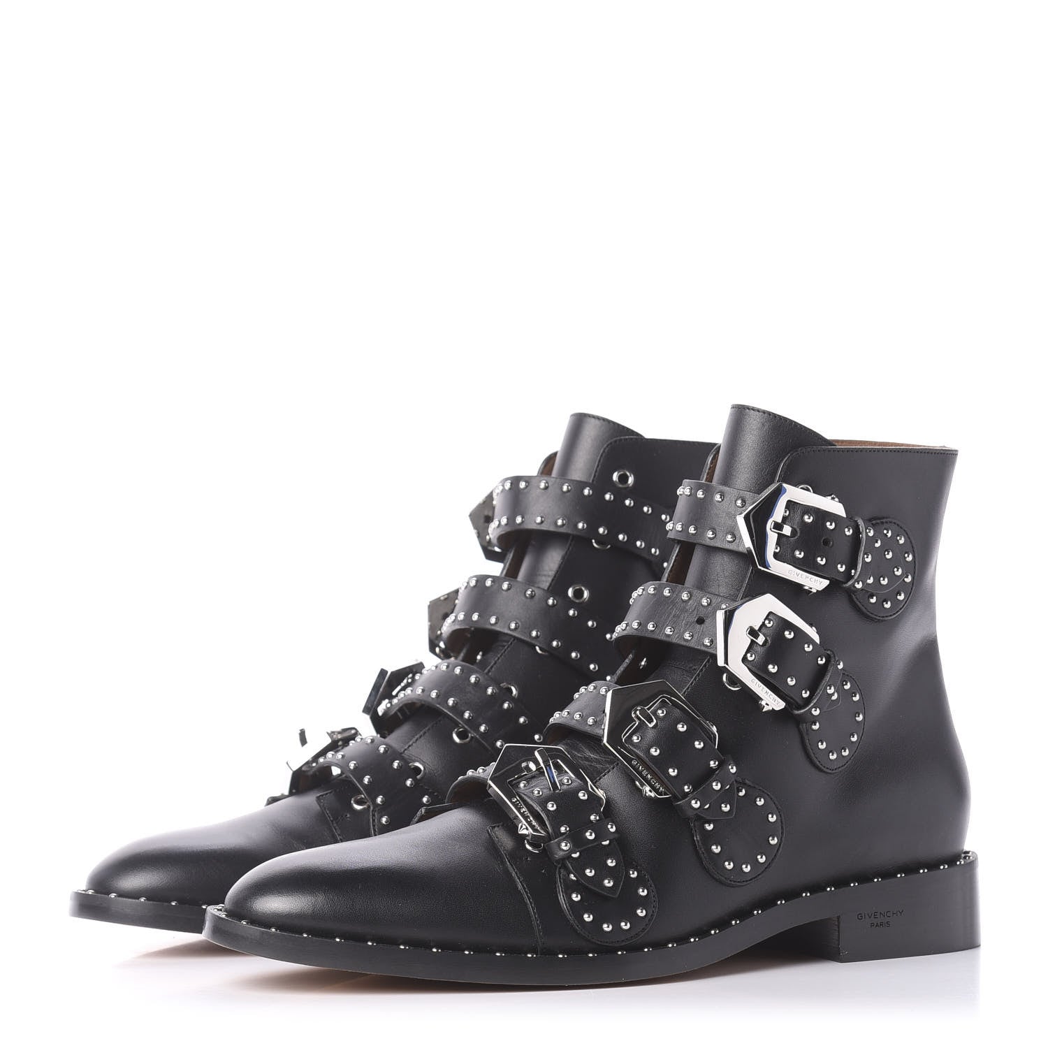 Givenchy Calfskin Studded Prue Buckle Bootie 39.5 Black 2 of 13