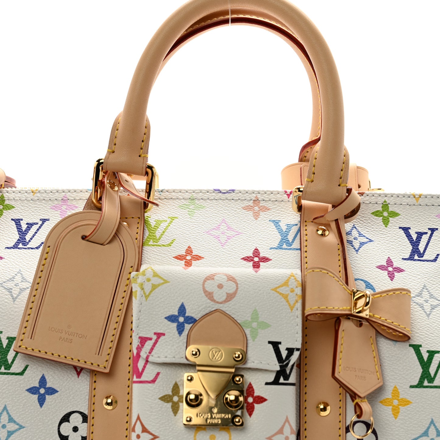 LV X TM Monogram Multicolor Keepall Bandouliere 45 White