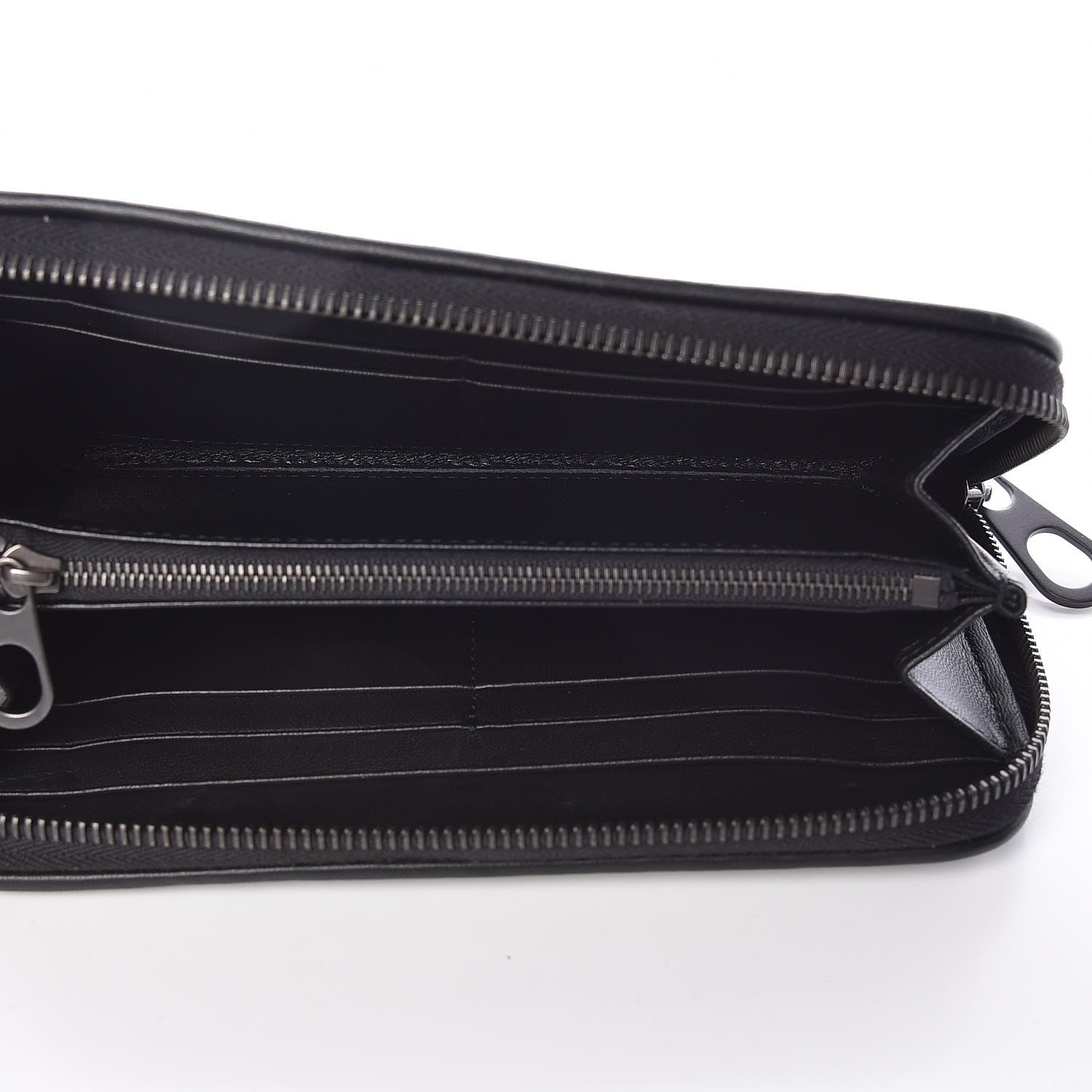 Bottega Veneta Nappa Intrecciato Gradient Spotted Zip Around Wallet Black Gray 5 of 13