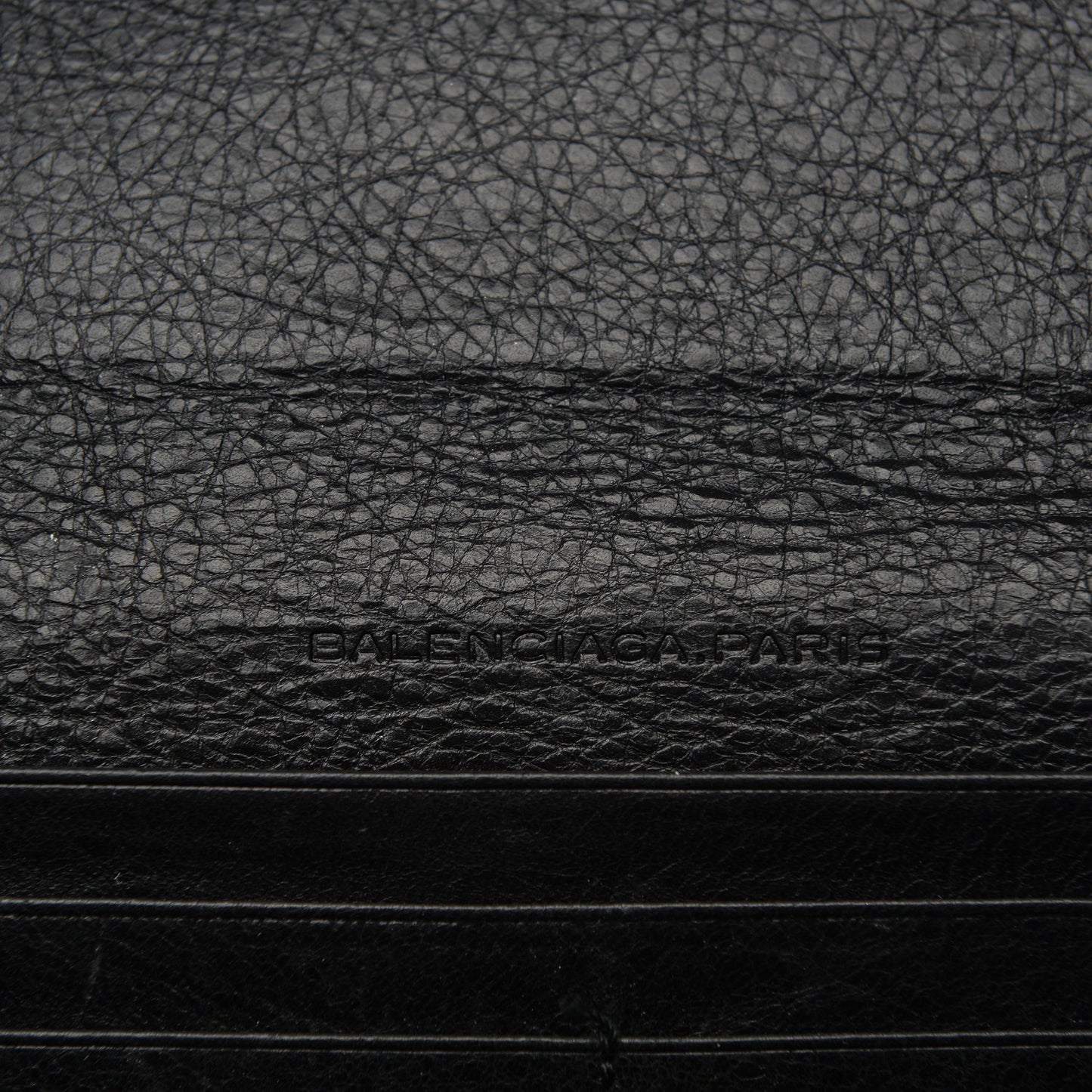 Agneau Giant 12 Gold Hardware Money Wallet Black